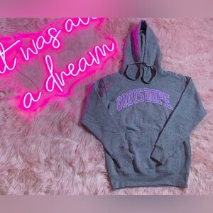 Gray Hoodie with Purple Accents